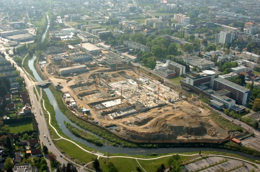 Luftbild der Baustelle